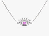 Guardian Eye Pink Tourmaline Birthstone Necklace