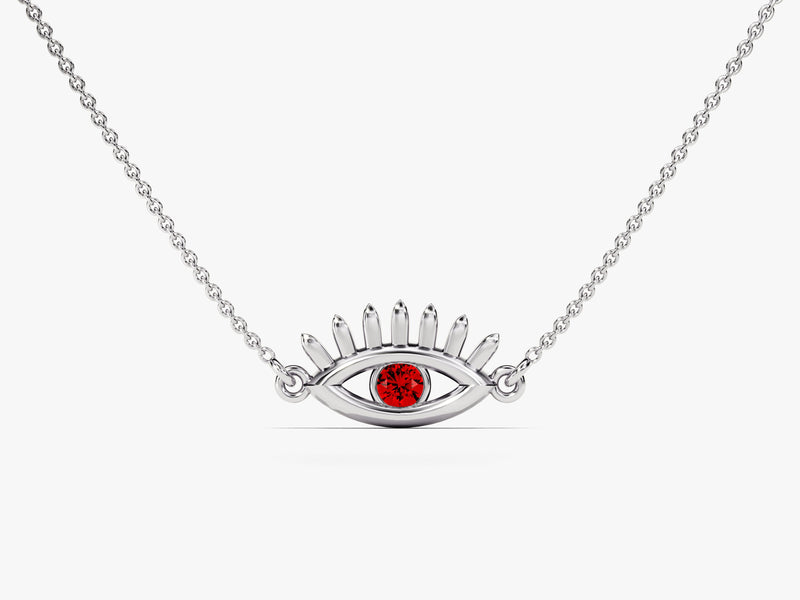 Guardian Eye Garnet Birthstone Necklace