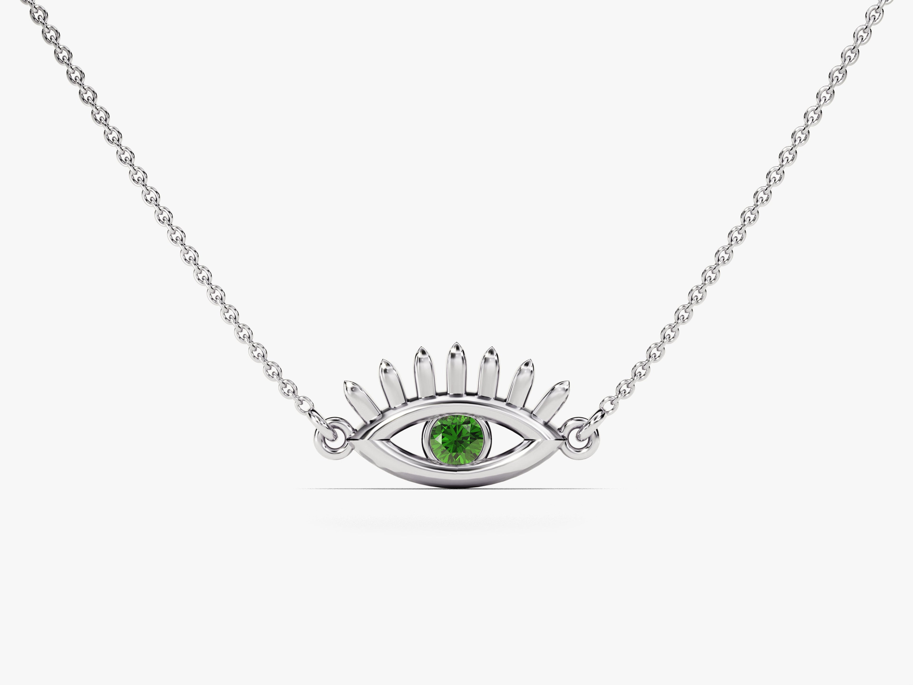 Guardian Eye Emerald Birthstone Necklace