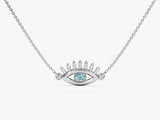 Guardian Eye Aquamarine Birthstone Necklace