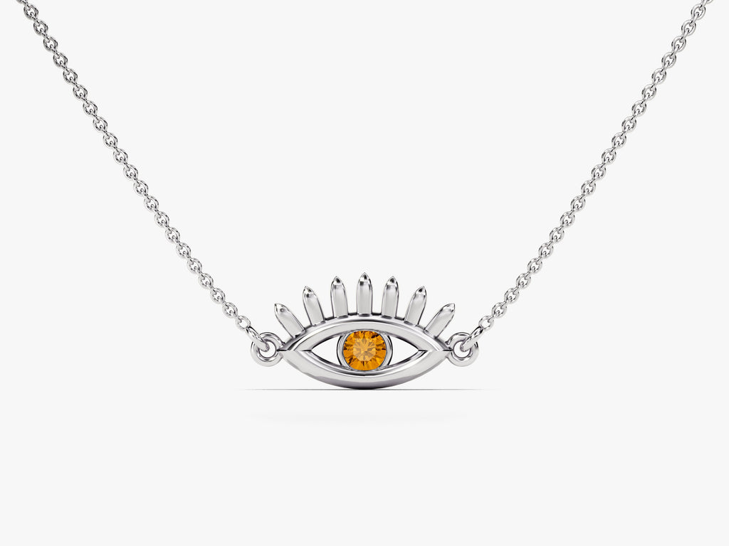 Guardian Eye Citrine Birthstone Necklace