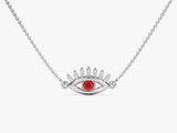 Guardian Eye Ruby Birthstone Necklace