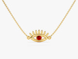 Guardian Eye Garnet Birthstone Necklace