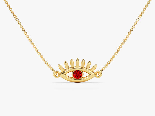 Guardian Eye Garnet Birthstone Necklace