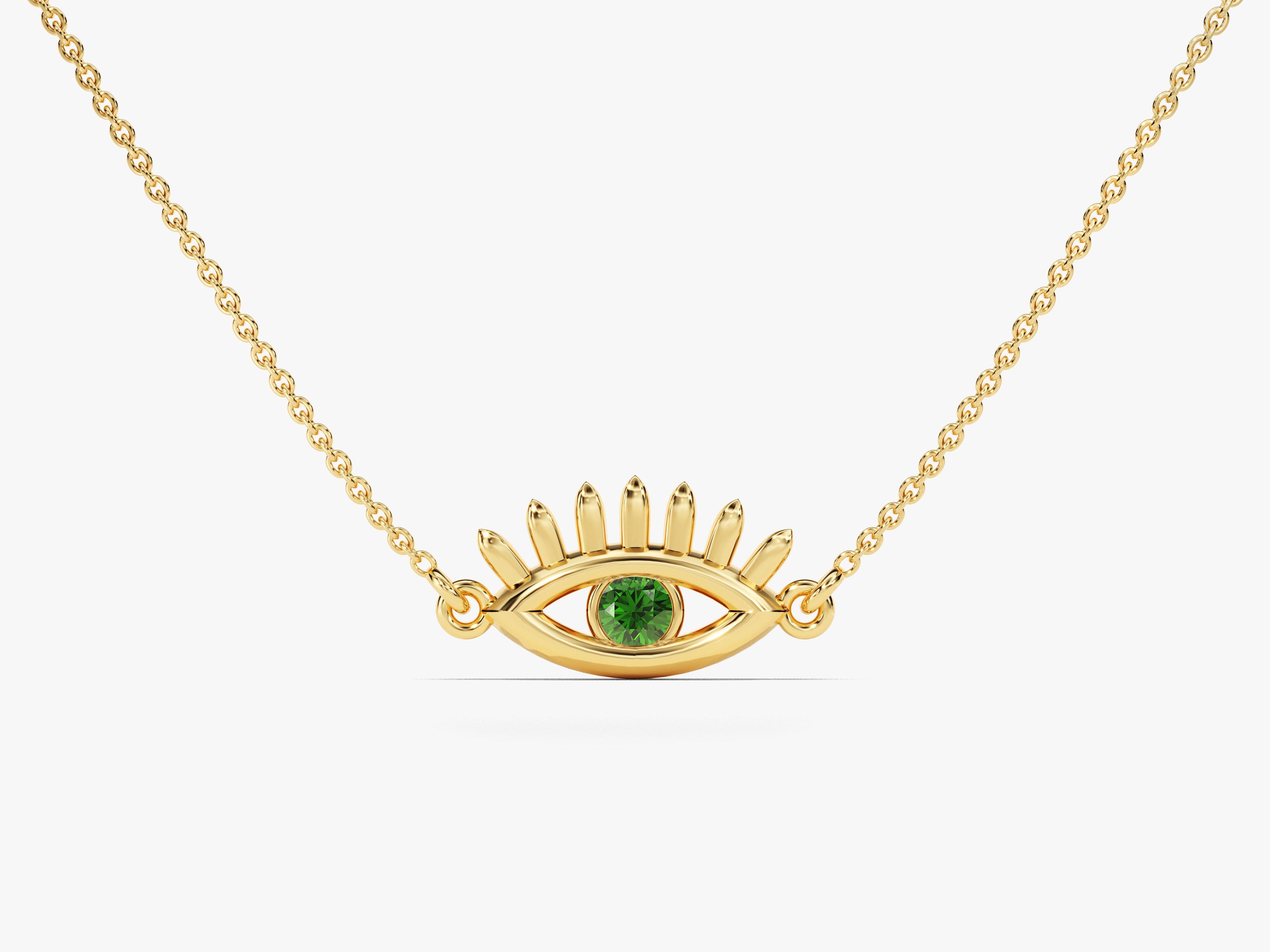 Guardian Eye Emerald Birthstone Necklace