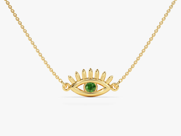 Guardian Eye Emerald Birthstone Necklace