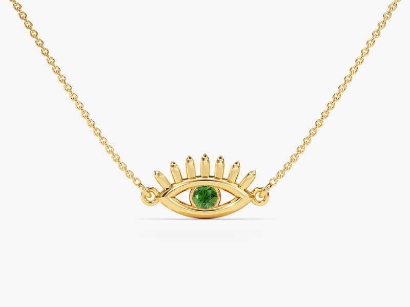 Guardian Eye Emerald Birthstone Necklace