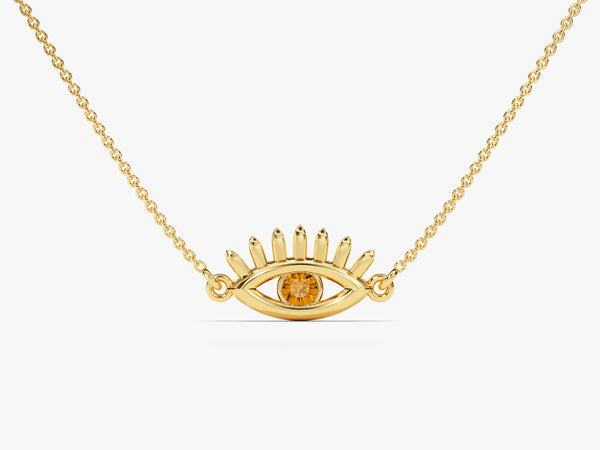 Guardian Eye Citrine Birthstone Necklace