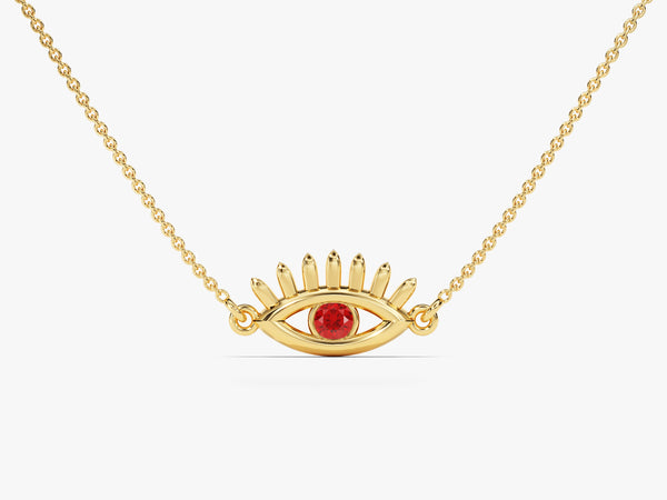 Guardian Eye Ruby Birthstone Necklace