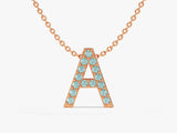 Initial Aquamarine Birthstone Necklace