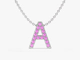 Initial Pink Tourmaline Birthstone Necklace