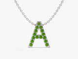 Initial Emerald Birthstone Necklace