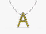 Initial Peridot Birthstone Necklace