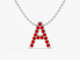 Initial Ruby Birthstone Necklace