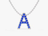 Initial Sapphire Birthstone Necklace