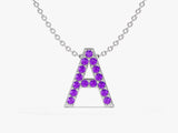 Initial Amethyst Birthstone Necklace