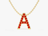 Initial Ruby Birthstone Necklace