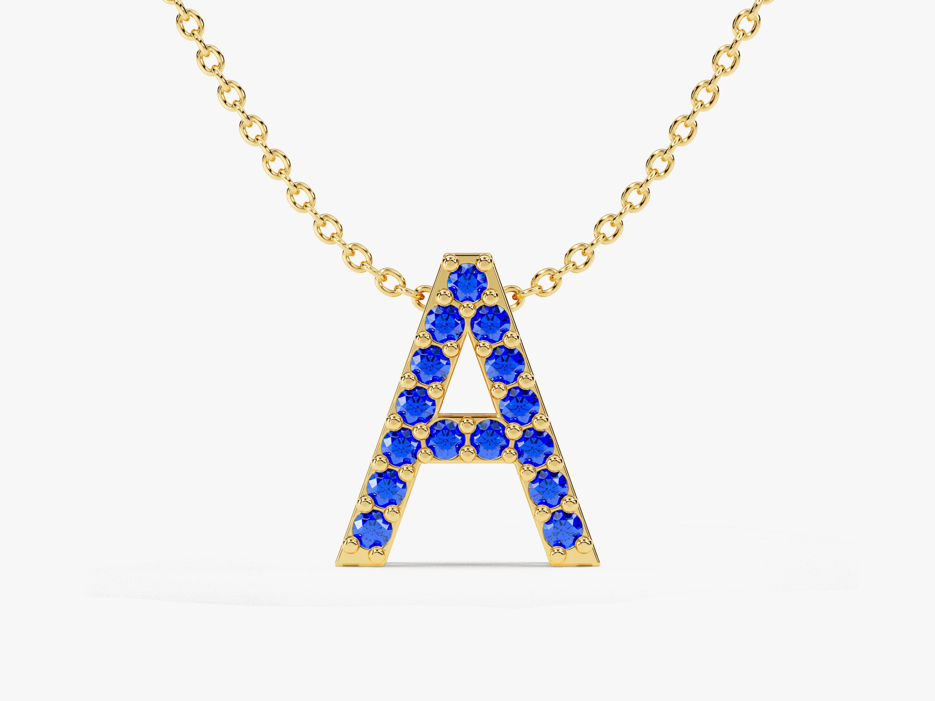 Initial Sapphire Birthstone Necklace