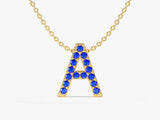 Initial Sapphire Birthstone Necklace