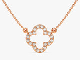 Open Clover Diamond Birthstone Necklace