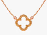 Open Clover Citrine Birthstone Necklace