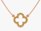 Open Clover Peridot Birthstone Necklace