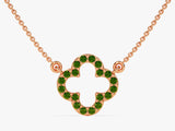 Open Clover Emerald Birthstone Necklace