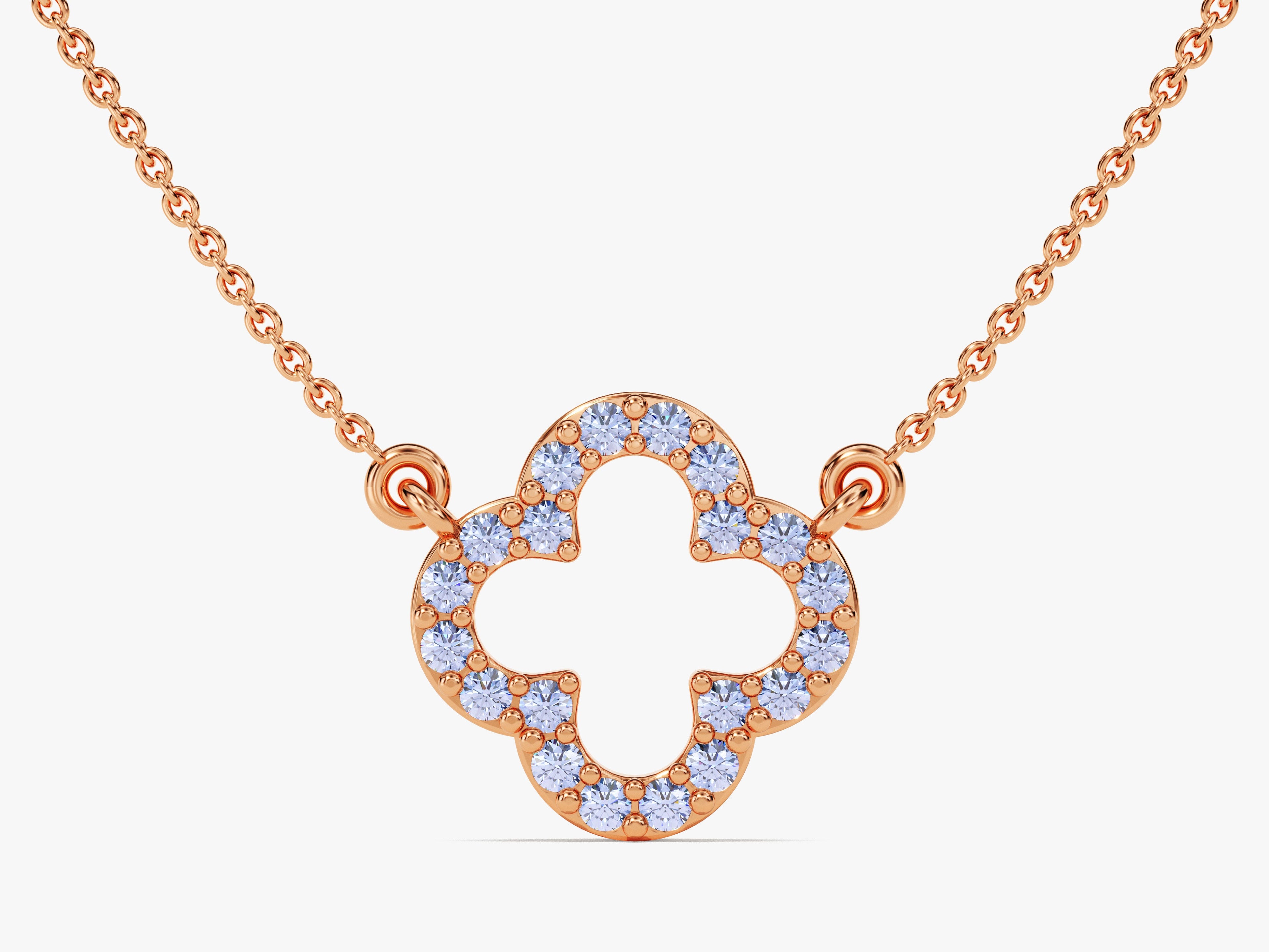 Open Clover Alexandrite Birthstone Necklace