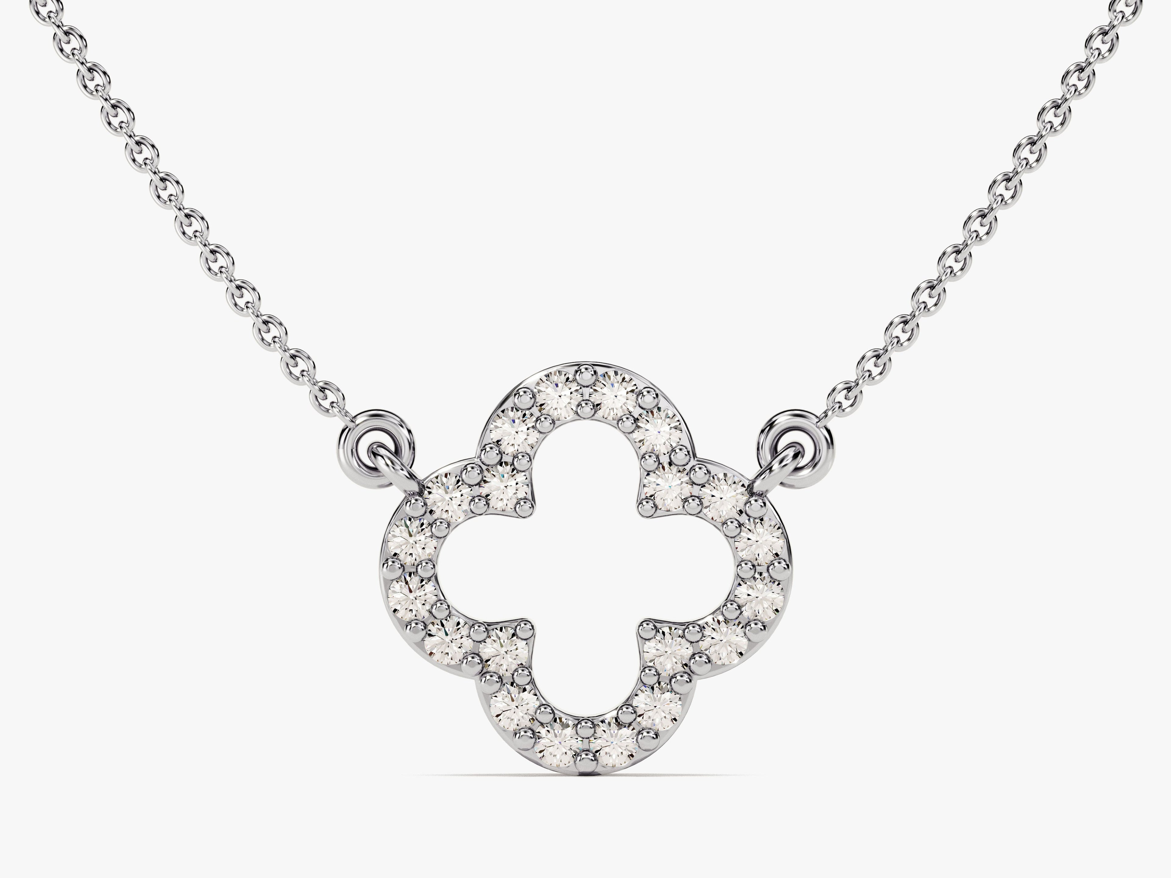 Open Clover Diamond Birthstone Necklace
