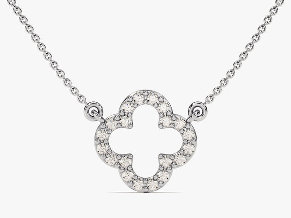 Open Clover Diamond Birthstone Necklace