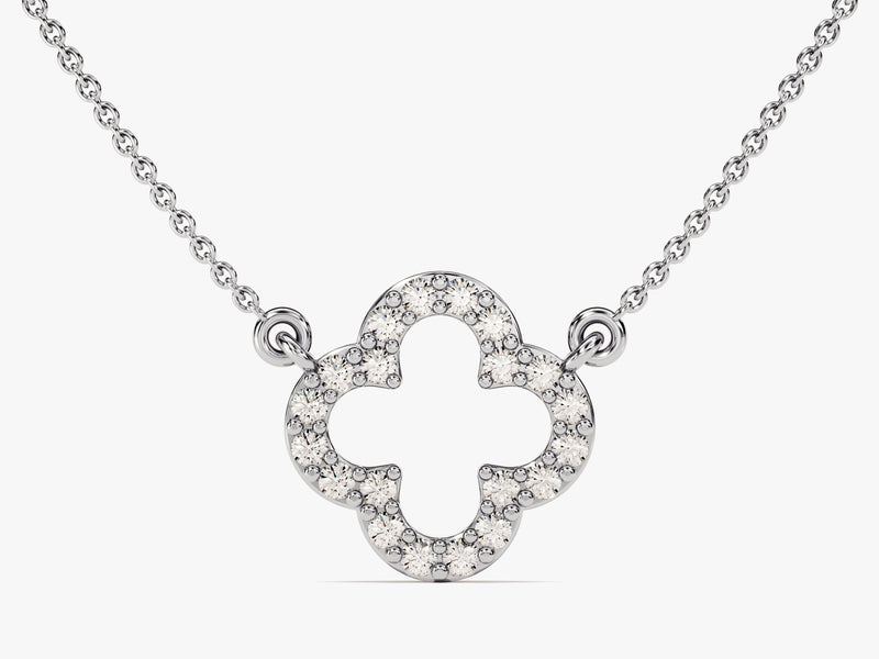 Open Clover Diamond Birthstone Necklace