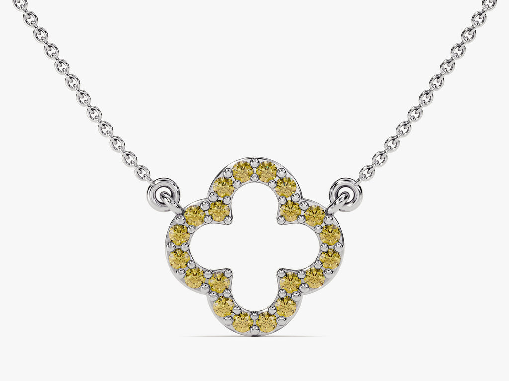 Open Clover Peridot Birthstone Necklace