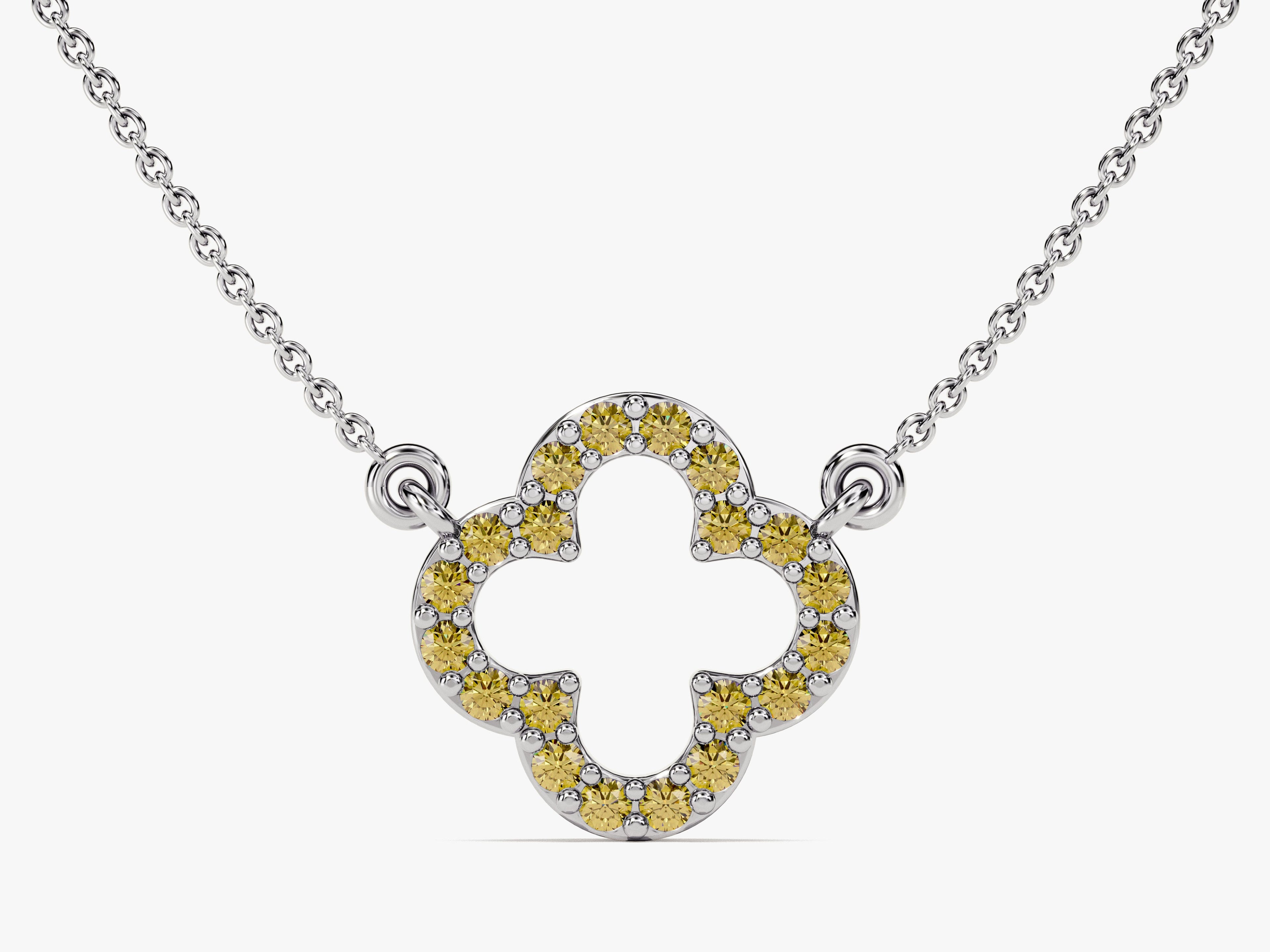 Open Clover Peridot Birthstone Necklace