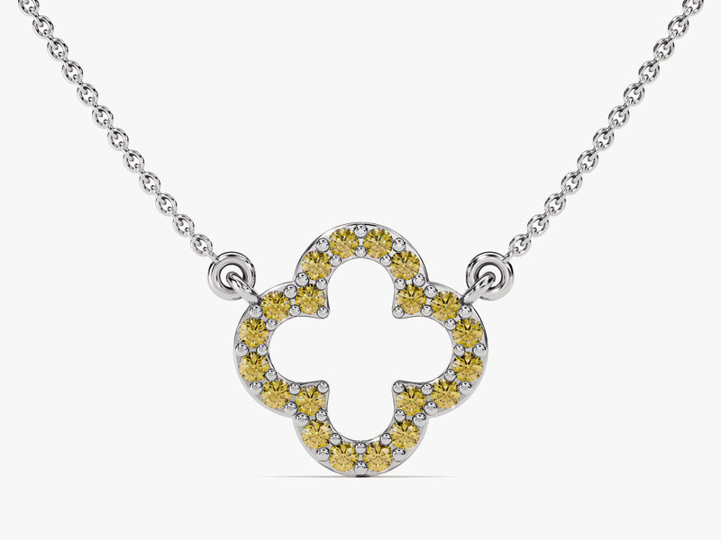 Open Clover Peridot Birthstone Necklace