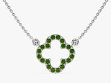 Open Clover Emerald Birthstone Necklace