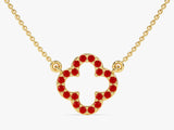 Open Clover Ruby Birthstone Necklace