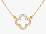 Open Clover Diamond Birthstone Necklace