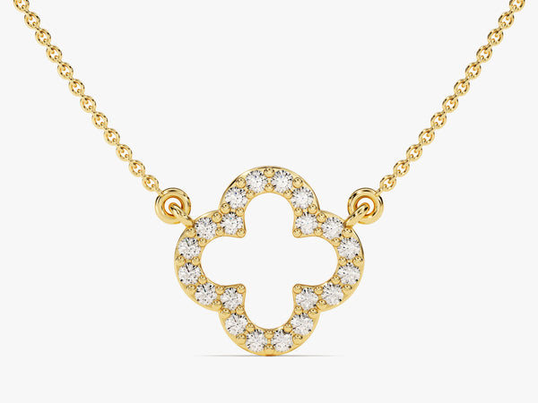 Open Clover Diamond Birthstone Necklace