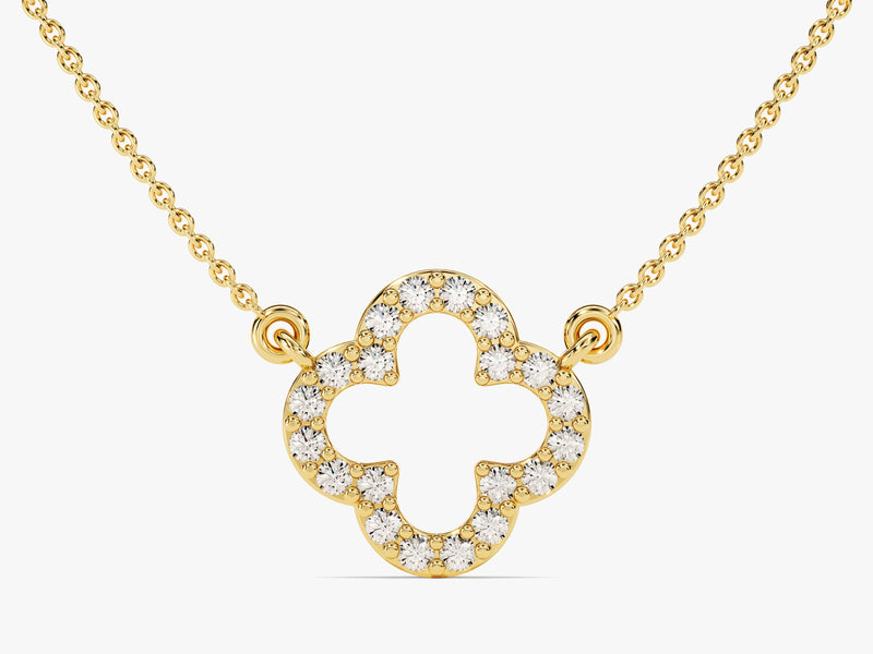 Open Clover Diamond Birthstone Necklace