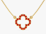 Open Clover Garnet Birthstone Necklace