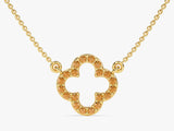 Open Clover Citrine Birthstone Necklace