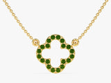 Open Clover Emerald Birthstone Necklace