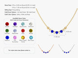 Curved Cluster Sapphire Birthstone Necklace