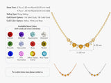 Curved Cluster Citrine Birthstone Necklace