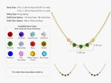 Curved Cluster Emerald Birthstone Necklace