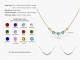 Curved Cluster Blue Topaz Birthstone Necklace