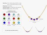 Curved Cluster Amethyst Birthstone Necklace