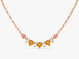 Curved Cluster Citrine Birthstone Necklace