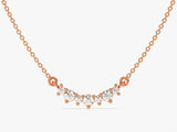 Curved Cluster Diamond Birthstone Necklace