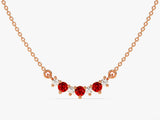 Curved Cluster Garnet Birthstone Necklace